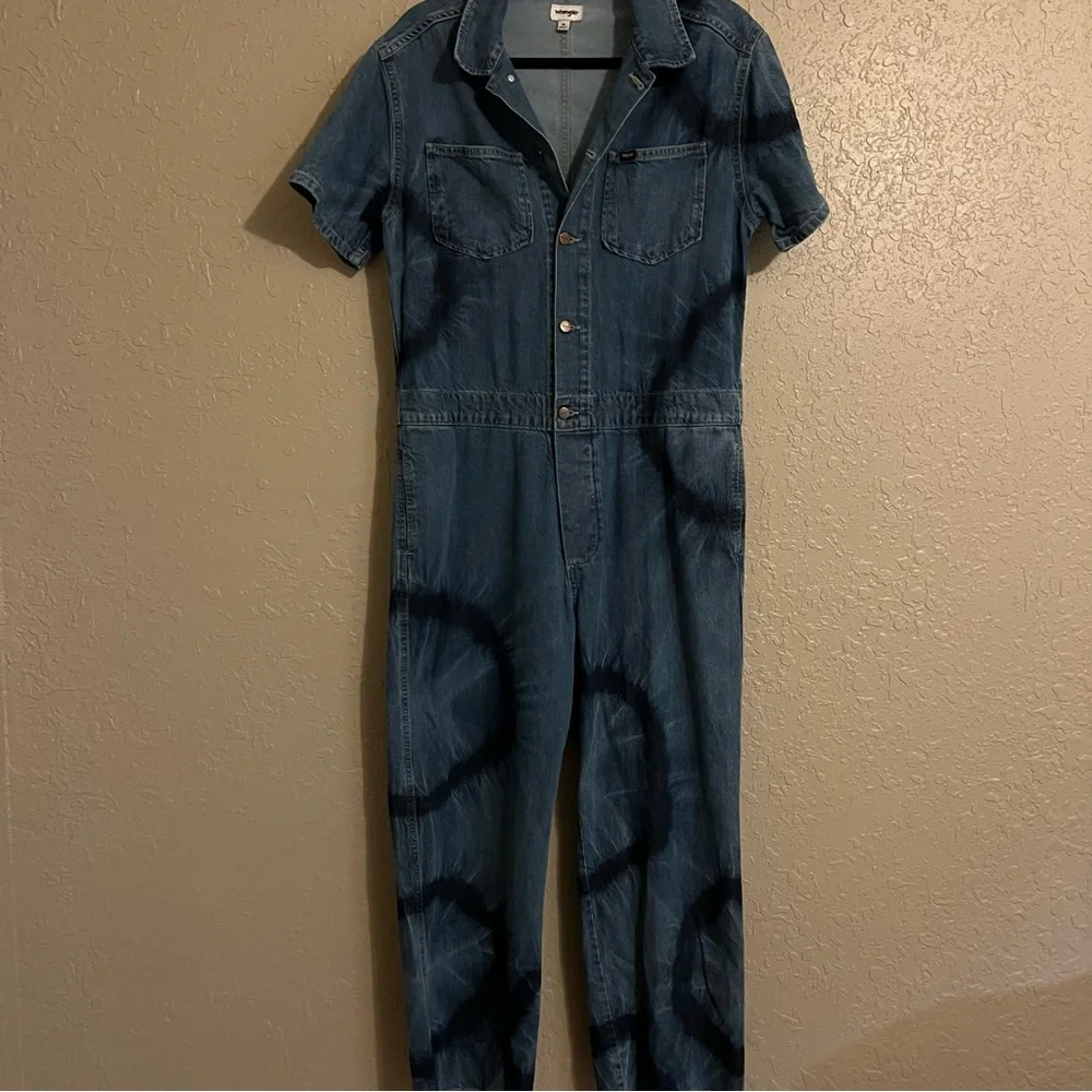 Wrangler Tie Dye Denim Coveralls Size Medium - Picture 3 of 8